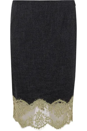 BLUMARINE Rock mit Spitzenbesatz