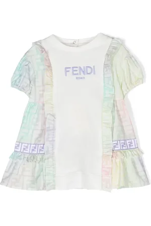 Fendi Gerüschtes Kleid mit FF-Print