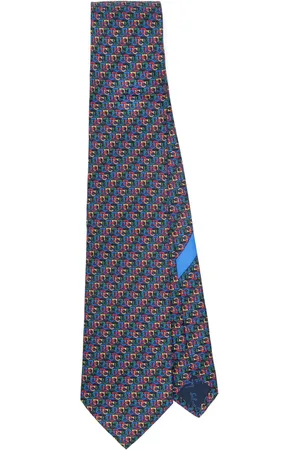 Salvatore Ferragamo Krawatte mit diagonalem Gancini-Print