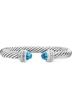 David Yurman Cable Classics Armband aus Sterlingsilber mit Diamant 7mm