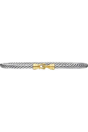David Yurman 18kt Buckle Classic Cable Gelbgold- und Sterlingsilberarmband (3mm)