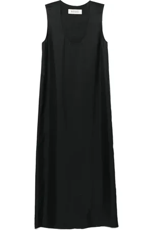 Rohe Midikleid aus Seide