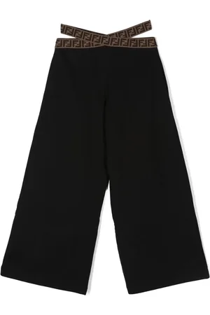 Fendi Weite Hose mit Logo-Bund