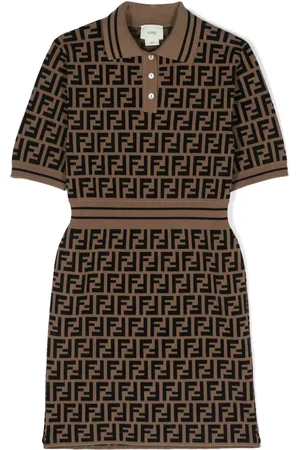 Fendi Gestreiftes Kleid mit FF-Print