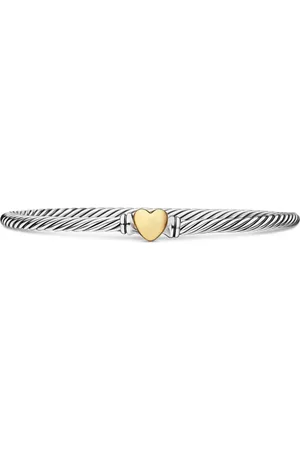 David Yurman 18kt Cable Collectibles Heart Rotgold- und Sterlingsilberarmband (3mm)