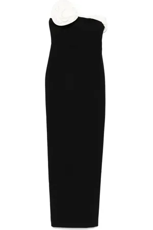 Roland Mouret Drapiertes Maxikleid mit Blume