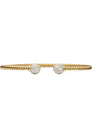 David Yurman 18kt Solari Cablespira Gelbgoldarmband mit Diamant 2,6mm