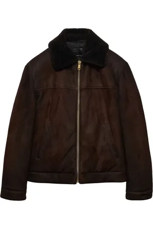 Prada Bomberjacke aus Leder mit Logo