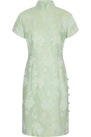 SHANGHAI TANG Jacquard-Minikleid mit Blumenmuster