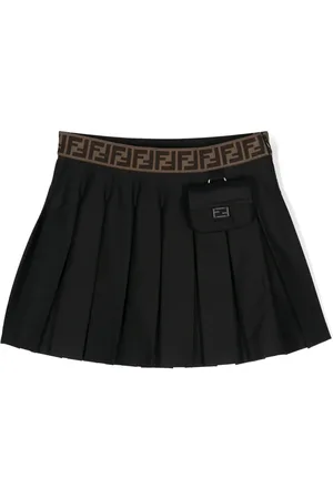 Fendi Faltenrock mit Logo-Bund