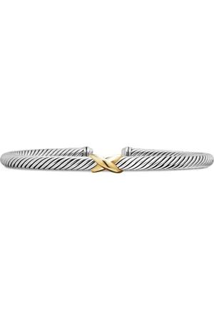David Yurman 18kt X Classic Cable Station Gelbgold- und Sterlingsilberarmband (4mm)