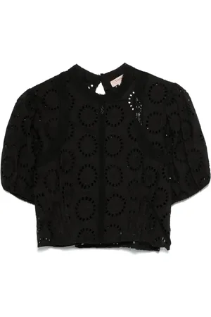 Twin-Set Bluse mit Lochstickerei