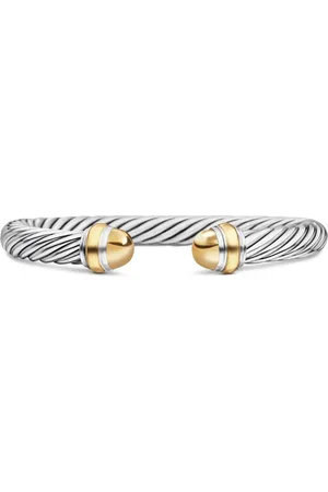 David Yurman Classic Cable Armband aus 14kt Gelbgold und Sterlingsilber 7mm
