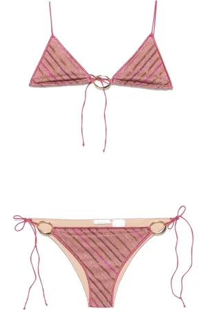 Oseree Gestreifter Bikini mit O-Schild