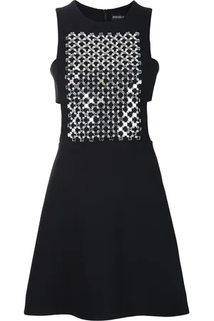 DAVID KOMA A-Linien-Kleid mit Kristallapplikationen