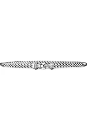 David Yurman Buckle Classic Cable Armband aus Sterlingsilber mit Diamant 3mm