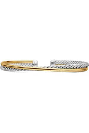 David Yurman 18kt Crossover Gelbgold- und Sterlingsilberarmband (3mm)
