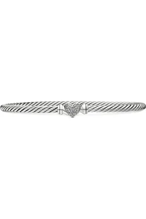 David Yurman Cable Collectibles Heart Pavé Armband aus Sterlingsilber (3mm)