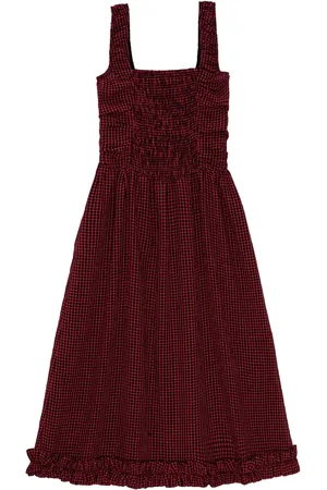 Ganni Kariertes Midikleid