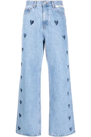 KIMHEKIM Schlagjeans mit Herz-Print
