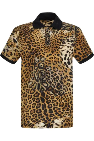 Roberto Cavalli Poloshirt mit Leoparden-Print
