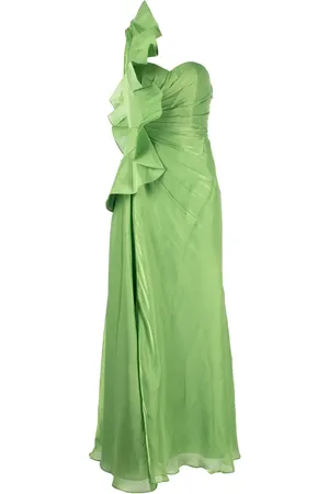 Badgley Mischka Asymmetrische Leaf Robe mit Falten
