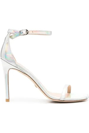 Stuart Weitzman Pantoletten in Metallic-Optik 100mm