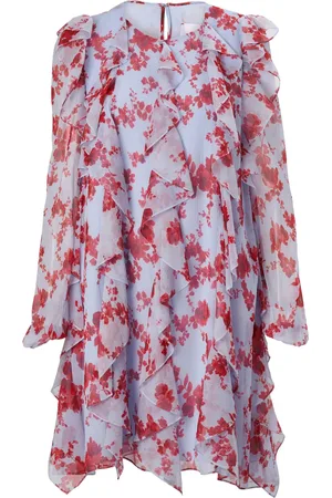 Carolina Herrera Chiffon-Kleid mit Blumen-Print