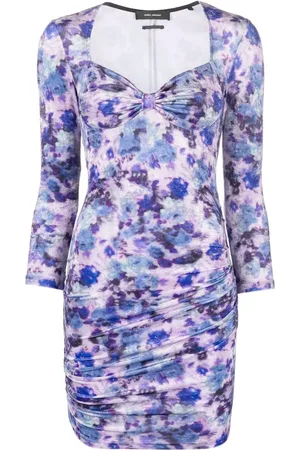 Isabel Marant Gerafftes Minikleid mit Blumen-Print