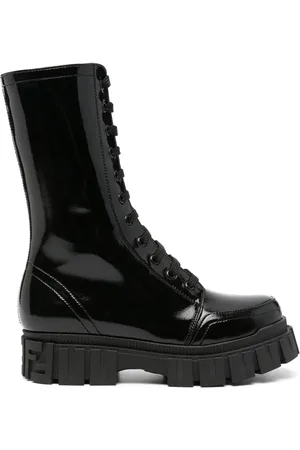 Fendi Stiefel aus Lackleder mit Logo