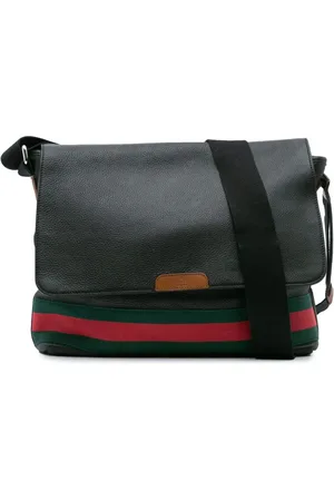 Gucci 2000-2015 Web Kuriertasche aus Leder