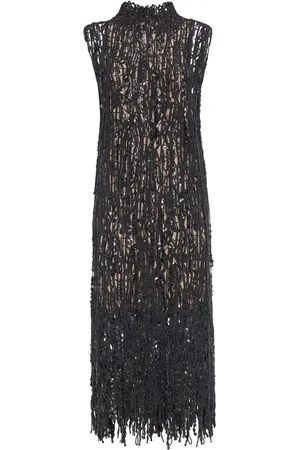 Brunello Cucinelli Dazzling Abstract Kleid mit Stickerei