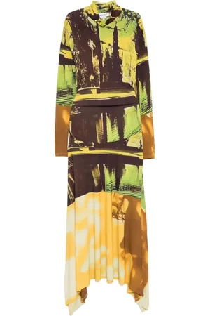 MONSE Midikleid mit Zipfelsaum-Print