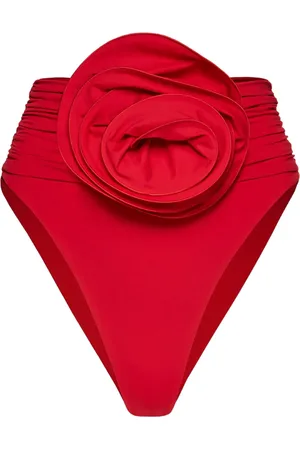 MAGDA BUTRYM High-Waist-Bikinihöschen mit Blumenapplikation