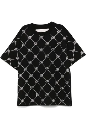 MISS BLUMARINE Crystal-logo T-shirt