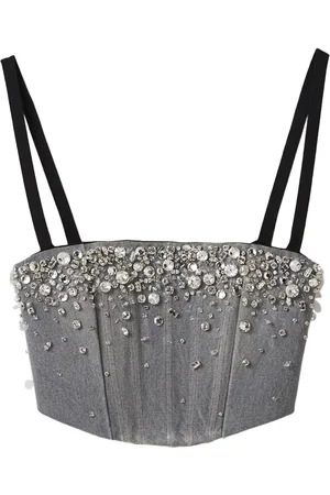 Miu Miu Cropped-Top mit Kristallen