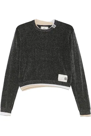 Maison Mihara Yasuhiro Glitter-Pullover im Layering-Look
