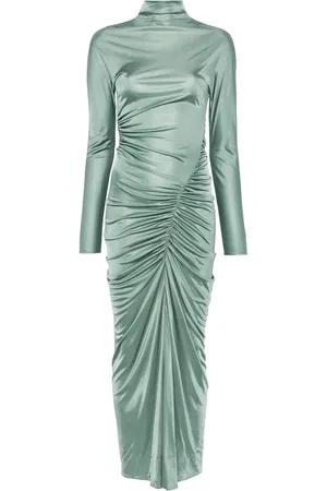 Atlein Maxikleid mit Stehkragen