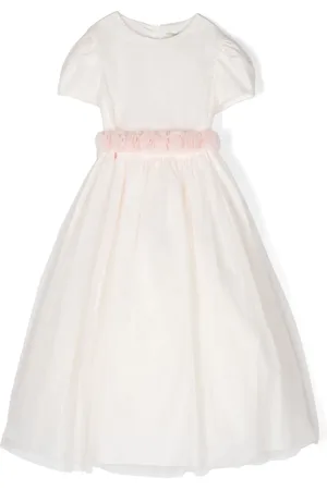 Il gufo Kleid aus Tüll mit Blumenapplikation