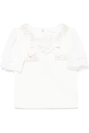 PATACHOU Bluse mit Blumenapplikation