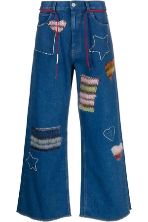 Marni Weite Jeans mit Logo-Patch