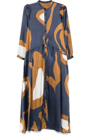 Kiton Maxikleid mit abstraktem Print