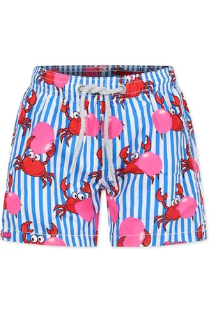 MC2 SAINT BARTH Gestreifte Badeshorts mit Big Babol-Print