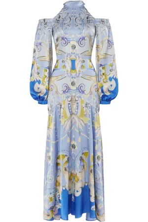 TEMPERLEY LONDON Schulterfreies Kleid mit Carline-Print