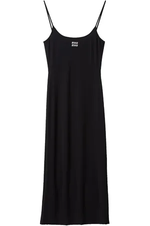 Miu Miu Jersey-Kleid mit Logo-Stickerei