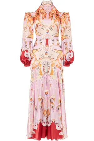 TEMPERLEY LONDON Schulterfreies Kleid mit Carline-Print