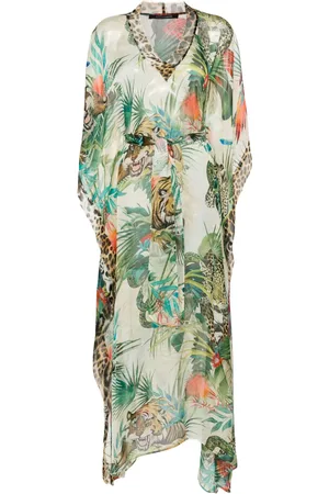 Roberto Cavalli Maxikleid mit botanischem Print
