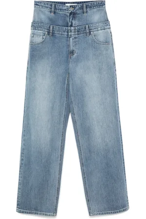 tibi Ausgeblichene Jeans mit doppeltem Bund