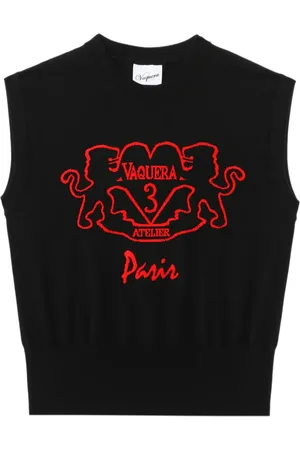 Vaquera Top mit Intarsien-Logo