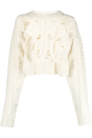 AISLING CAMPS Cropped-Pullover mit Zopfmuster